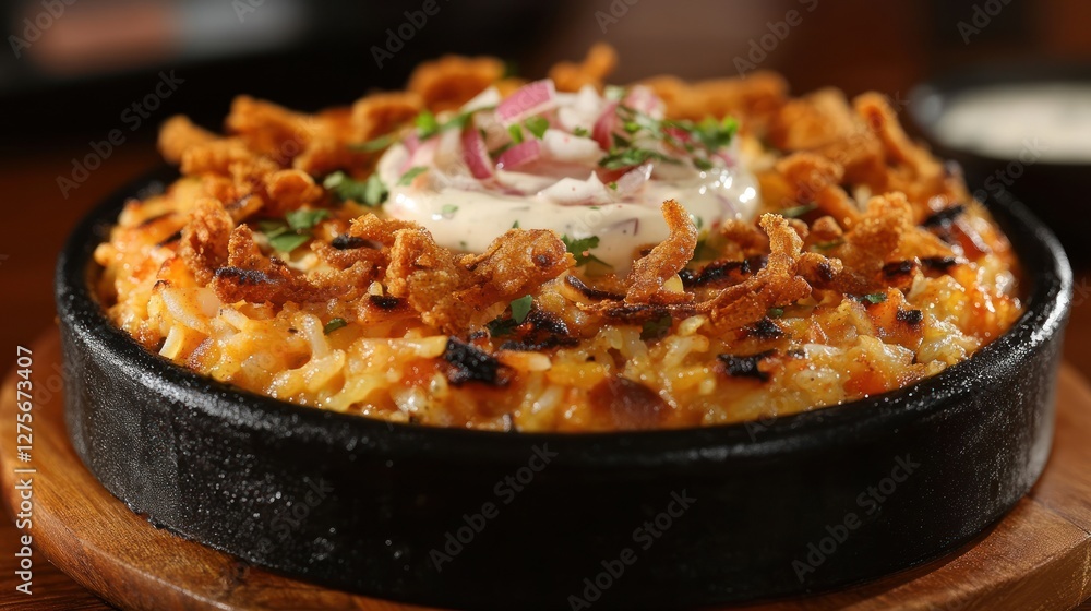 Delicious Crispy Fried Rice Dish in a Cast Iron Skillet Delicious Crispy Fried Rice Dish in a Cast Iron Skillet