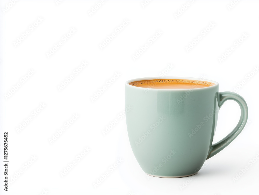 A Delightful Pastel Mug Brimming with a Refreshing Coffee Beverage A Delightful Pastel Mug Brimming with a Refreshing Coffee Beverage