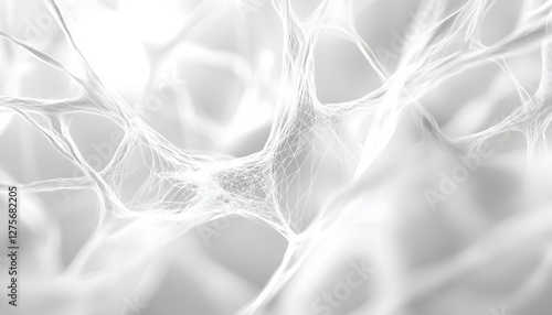 Abstract interconnected network of white lines on a light background