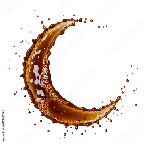 Ramdan Hilal crescent moon shaped coffee splash. photo