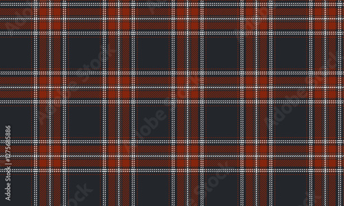 Seamless plaid, navy, red, white, for clothing design such as skirts and pants, giving a classic and modern look, suitable for all occasions.