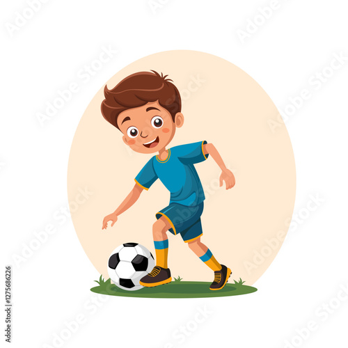 children playing football