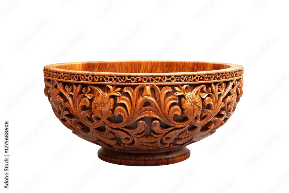 Exquisite wooden bowl showcasing intricate carvings and craftsmanship from a local artisan market Exquisite wooden bowl showcasing intricate carvings and craftsmanship from a local artisan market