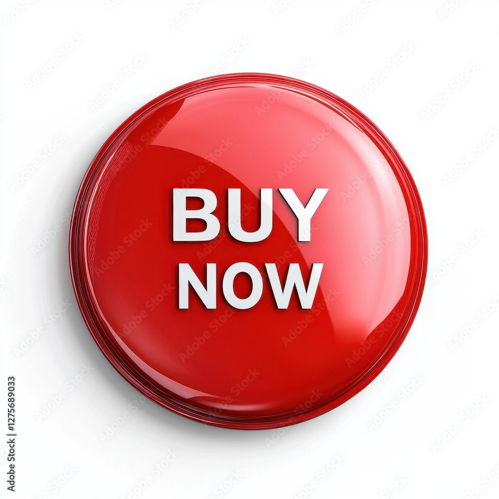 Glossy Red Button with Bold BUY NOW Text for E-commerce Use Glossy Red Button with Bold BUY NOW Text for E-commerce Use