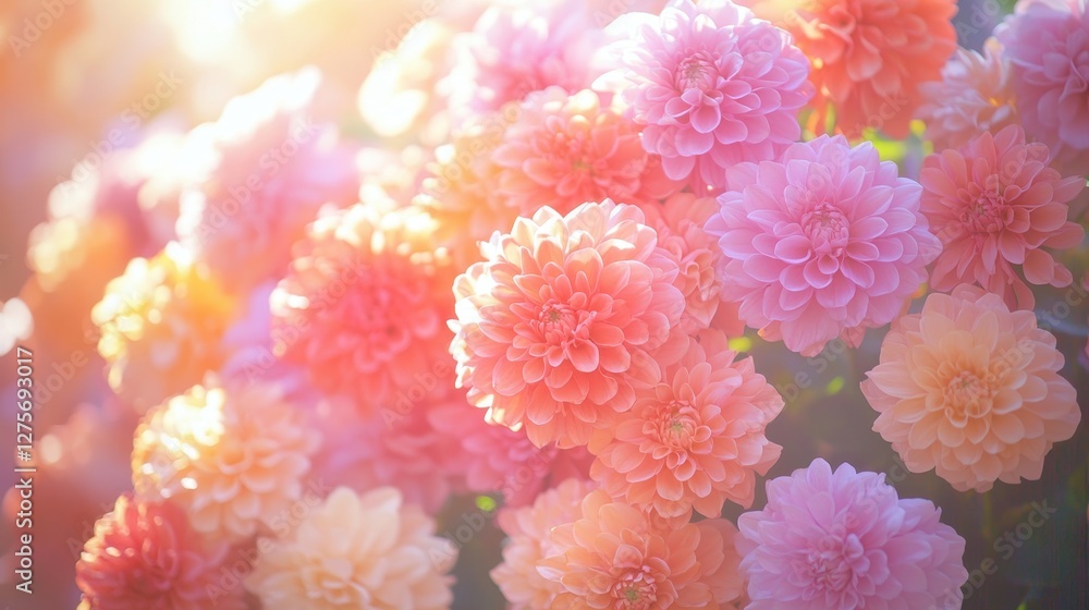 Vibrant closeup of colorful dahlias in bloom garden flower photography natural light aesthetic beauty Vibrant closeup of colorful dahlias in bloom garden flower photography natural light aesthetic beauty