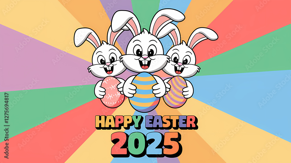 Naklejka premium Happy Easter 2025