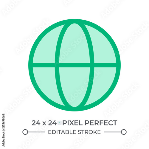 Internet connection duotone color ui icon. Earth globe with grid network. World communication symbol. Connection. Isolated vector illustration. Web design user interface element, pixel perfect