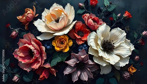 Wallpaper Mural Elegant Floral Composition Torontodigital.ca