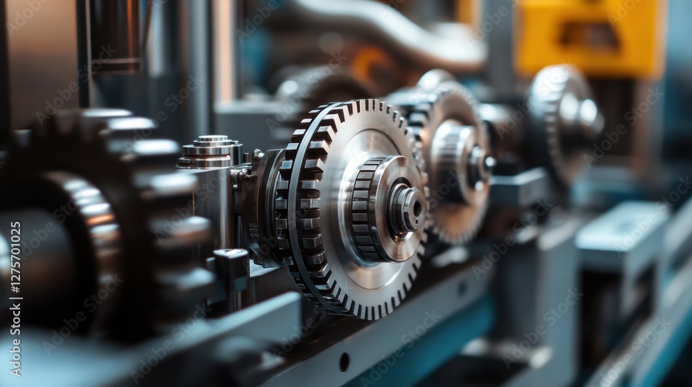 Close-Up of Precision Engine Components in Industrial Machinery Close-Up of Precision Engine Components in Industrial Machinery