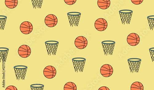 Cute basketball pattern background vector design
