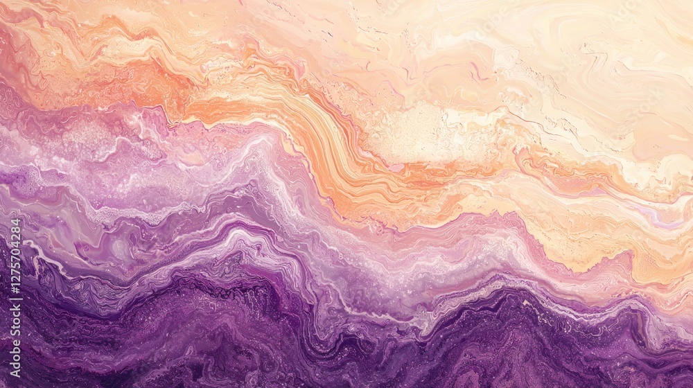 Abstract Fluid Art: Peach and Purple Swirls Abstract Fluid Art: Peach and Purple Swirls