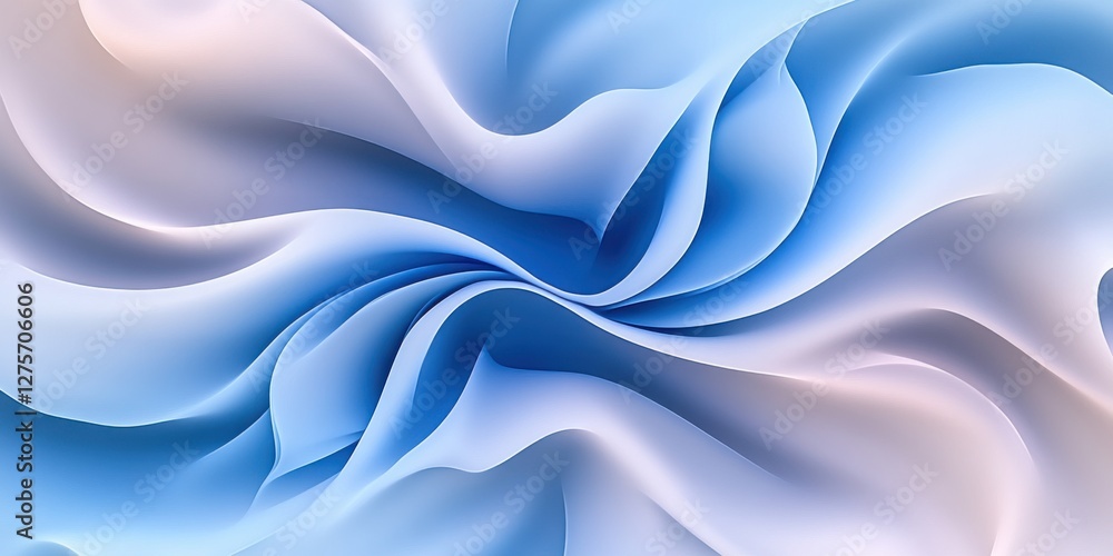 Obraz premium Soft swirling blue and white fabric patterns create a calming and textured visual experience