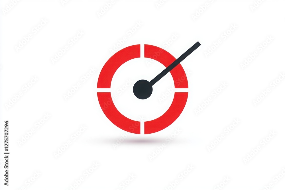 A detailed 2D vector illustration of a red and black crosshair icon with a simple design, positioned centrally on a white background. A detailed 2D vector illustration of a red and black crosshair icon with a simple design, positioned centrally on a white background.