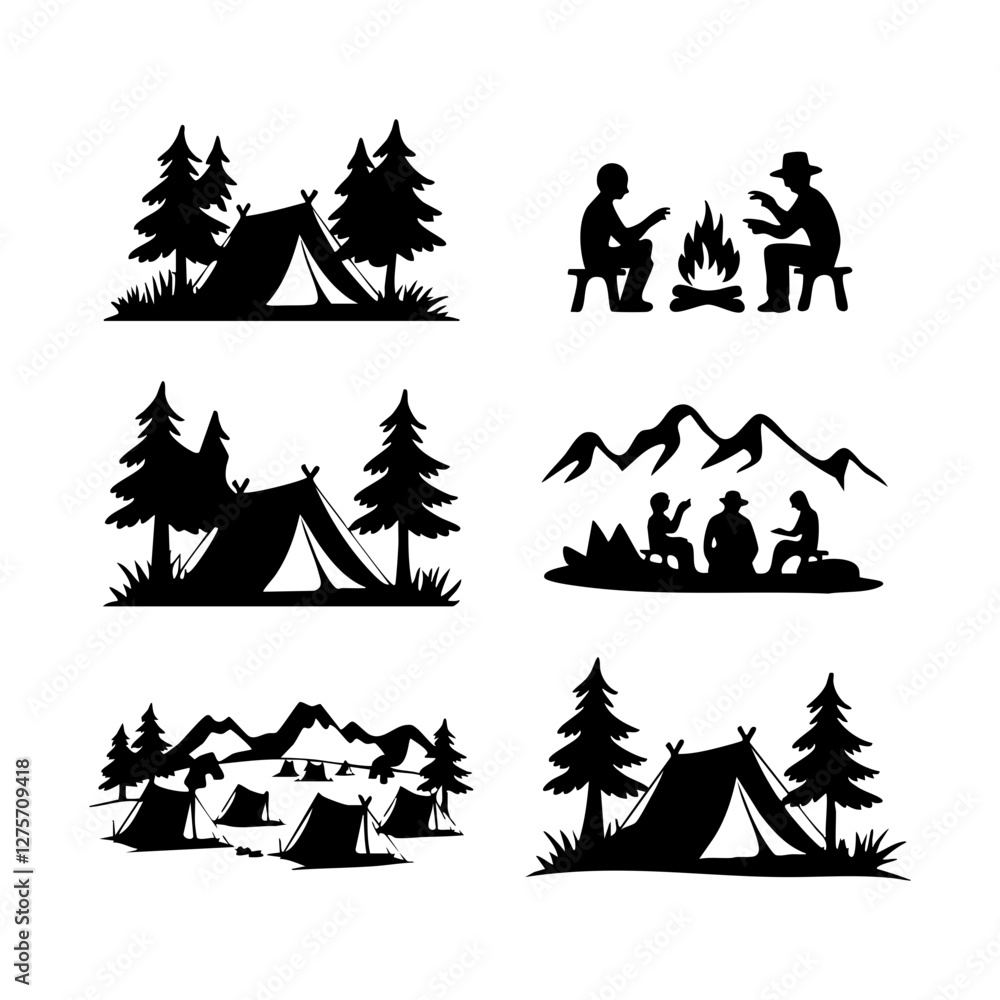 Fototapeta premium Camping Adventures - Nature Retreat Scenes