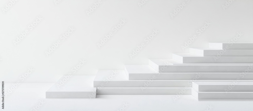 Obraz premium White Steps Studio Background Product Display (1)