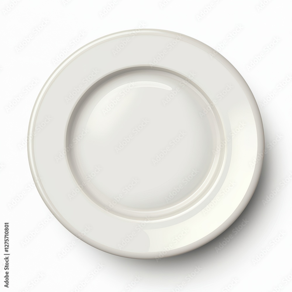 Ceramic dinner plate with a simple white design isolated on white background Ceramic dinner plate with a simple white design isolated on white background