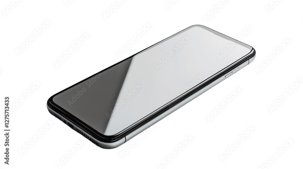 Metallic Smartphone on Mobile Device White Surface PNG Isolated Transparent White Background Cut out Clipping Path Metallic Smartphone on Mobile Device White Surface PNG Isolated Transparent White Background Cut out Clipping Path