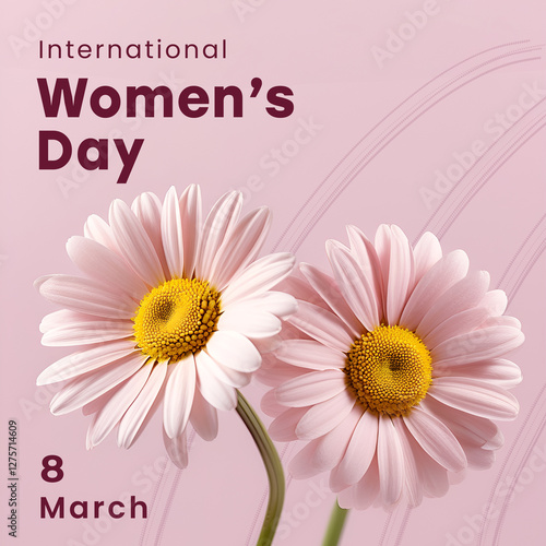 poster womens day card with daisies