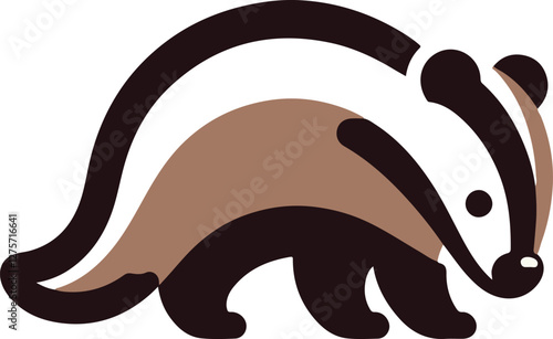  A simple Badger vector style with white background 