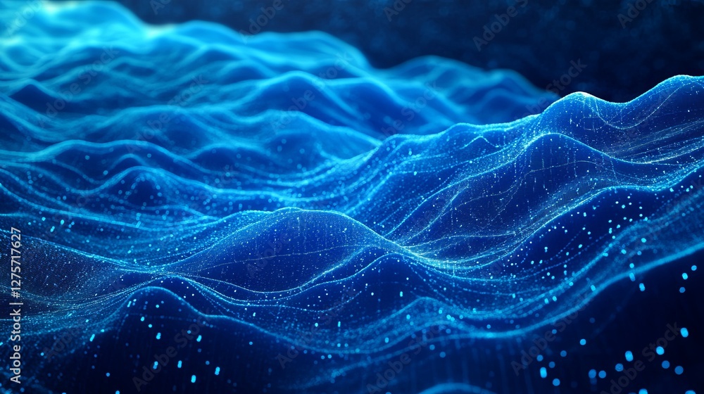 Fototapeta premium Blue digital binary data, concept technology 