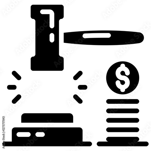 auction vector glyph icon