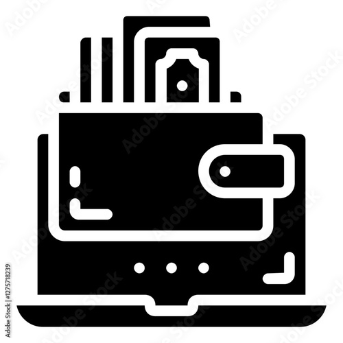 online wallet vector glyph icon