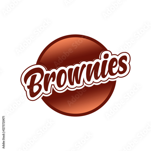 Brownies logo vector illustration template. Simple design of chocolate cake