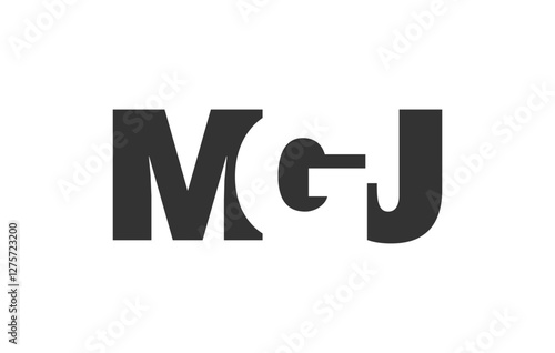 MGJ logo design. Initial letter M G J bold font style for tech startups, consulting, corporate branding. Creative company name, headlines typography identity, trendy logotype.