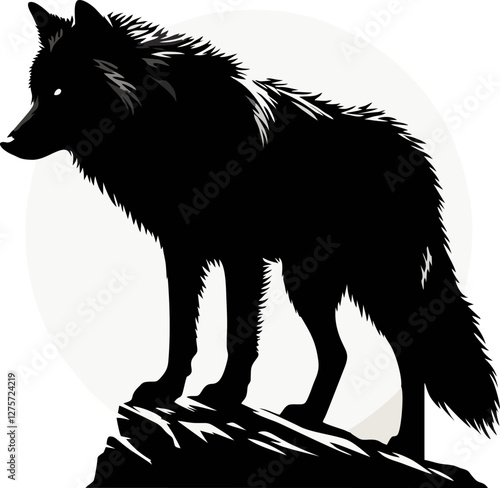 A wolf standing on a rock