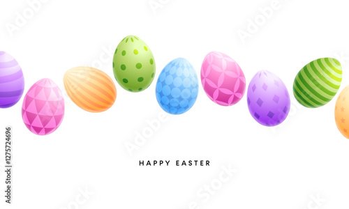 Easter poster, Easter egg card, colored eggs background