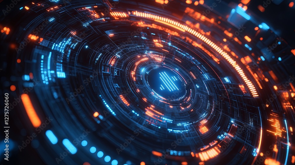 Blue digital binary data, concept technology, AI, cybersecurity Blue digital binary data, concept technology, AI, cybersecurity