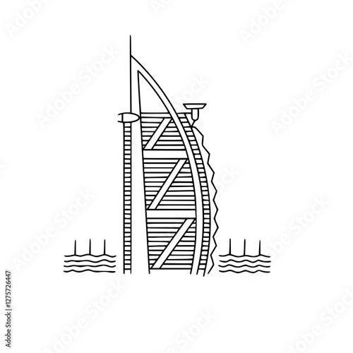 sketch of a building Dubai