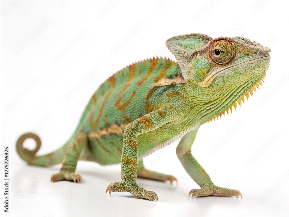 Obraz premium chameleon isolated white background