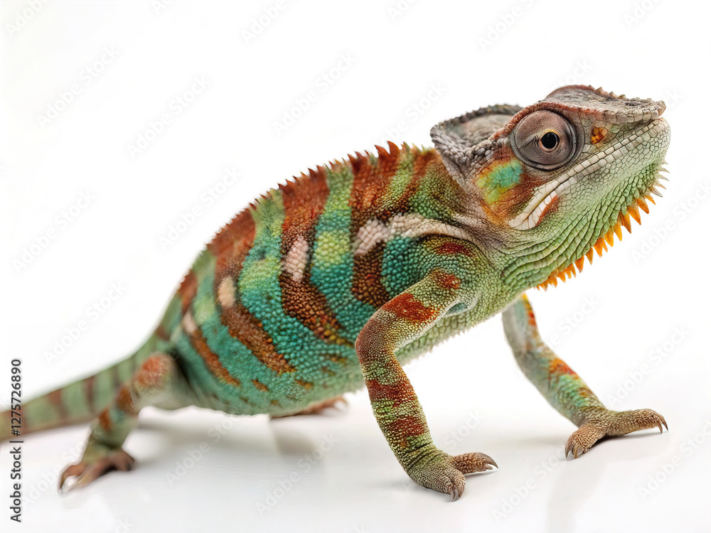 Obraz premium chameleon isolated white background