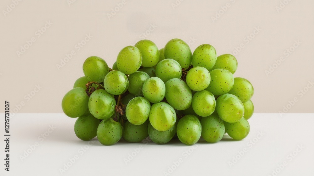 Fresh Green Grapes on Light Background with Soft Texture