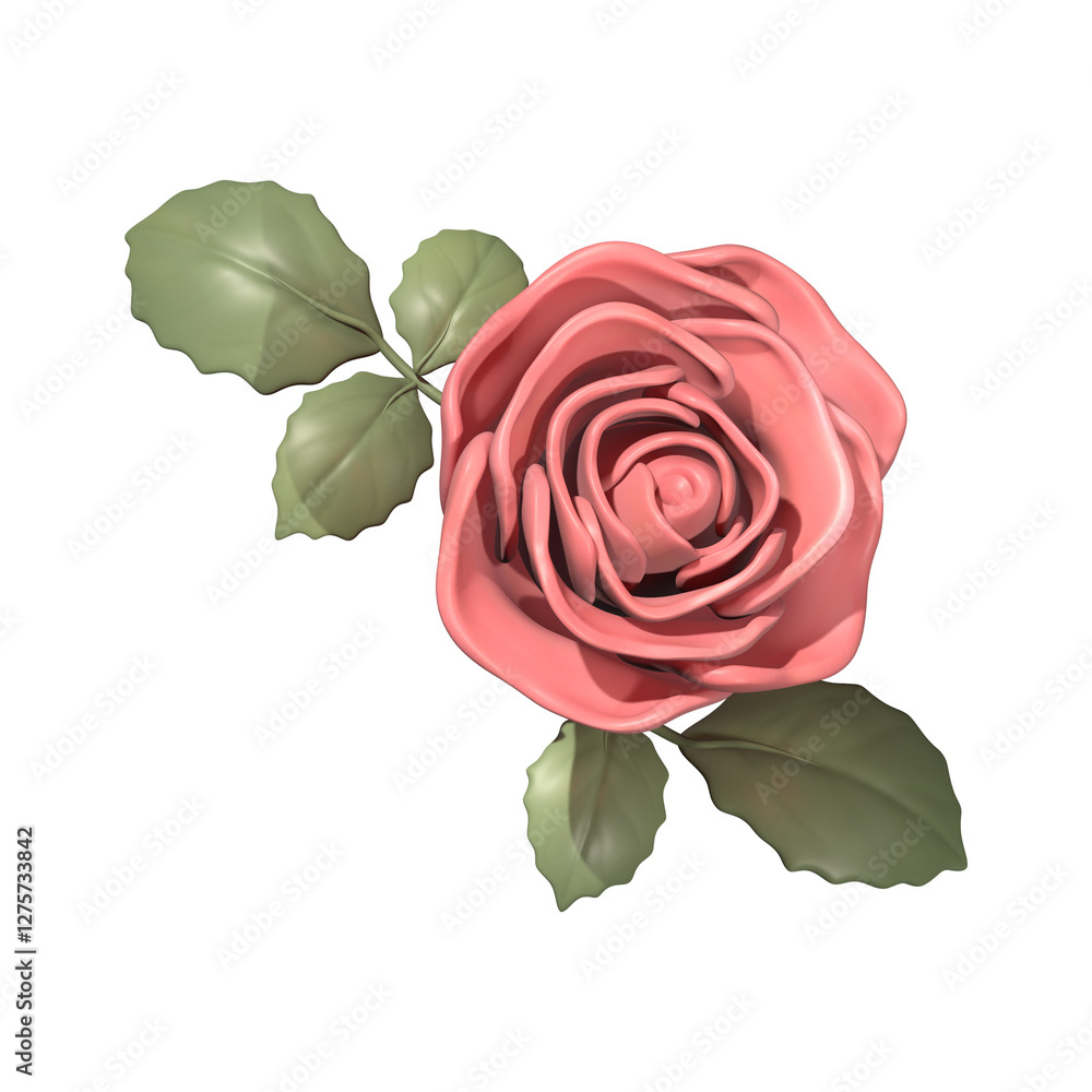 Naklejka premium 3D Pink Rose