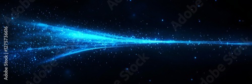 Wallpaper Mural Blue light streak across dark space, cosmic dust background, digital art, website banner Torontodigital.ca