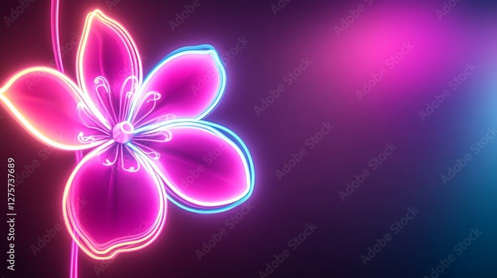 Neon Glow Flower Abstract Art Design Neon Glow Flower Abstract Art Design