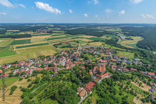 Sommerlicher Ausblick auf Wernfels bei Spalt im Fränkischen Seenland photo