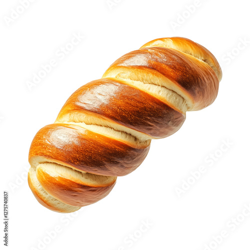 Wallpaper Mural A freshly baked braided Challah Jewish bread loaf with a golden crust, isolated on white transparent background, showcasing the concept of bakery goods Torontodigital.ca