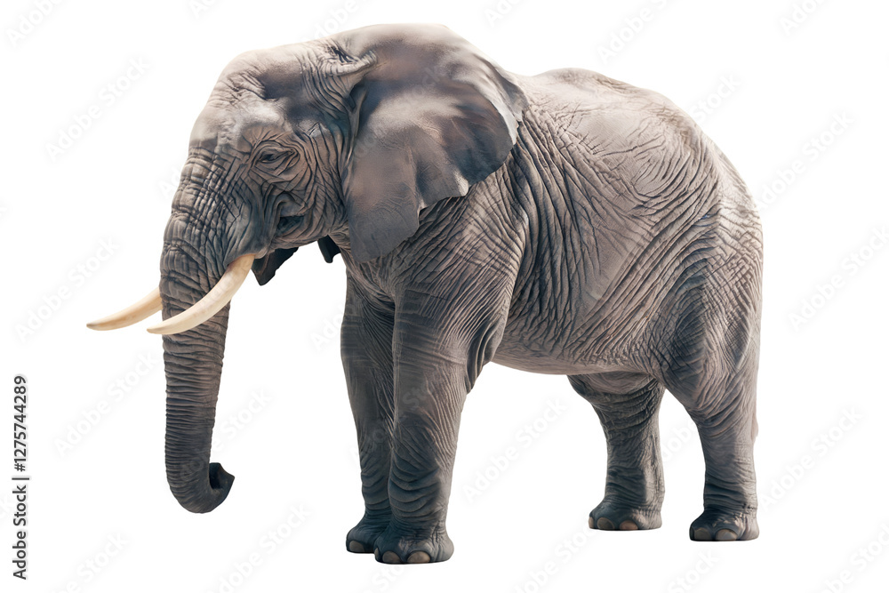 Fototapeta premium African Elephant Standing isolated on transparent background