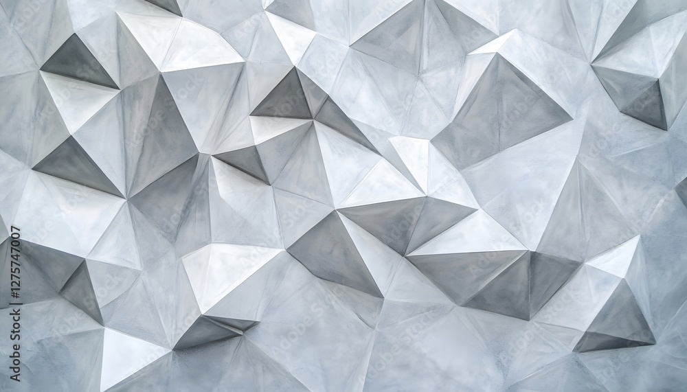 Obraz premium Abstract Geometric Silver Grey Triangular Wall