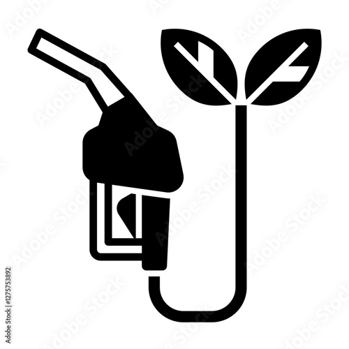 Bio Fuel Logo Ecological Fuel flat Icon Green Eco Pump Petrol Station Sign Stock Illustration.