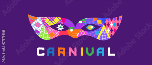 Carnival, masquerade, parade, festival, holiday music dance party template design