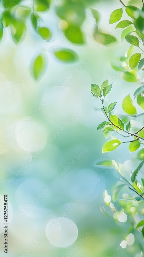 Serene Nature Background with Soft Green Leaves Serene Nature Background with Soft Green Leaves