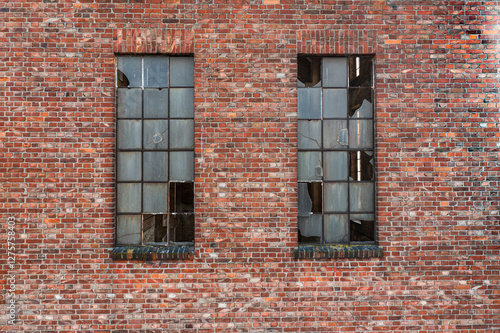 Abandoned and destroyed factory with restrictions. Urbex.