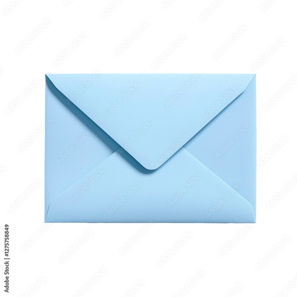Blue envelope on a plain background ready for mailing isolated on png transparent background, cut out Blue envelope on a plain background ready for mailing isolated on png transparent background, cut out