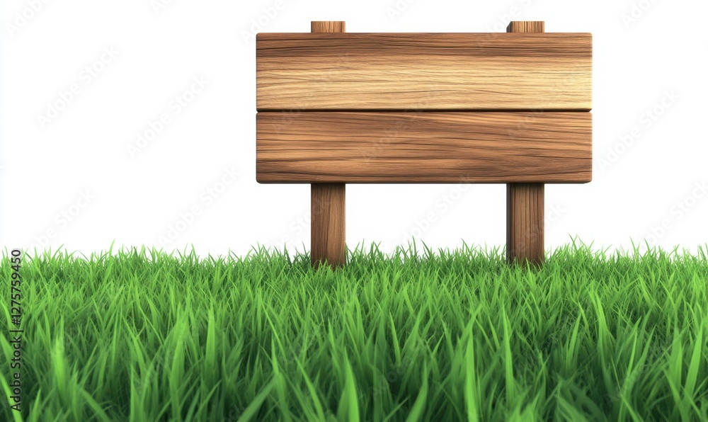 A wooden signpost standing in lush green grass under a clear sky, ideal for outdoor use A wooden signpost standing in lush green grass under a clear sky, ideal for outdoor use