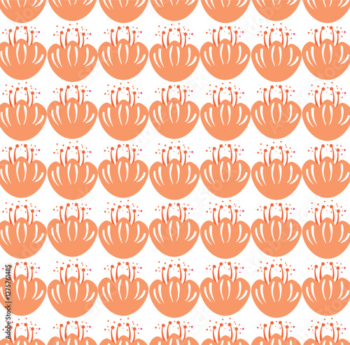 seamless pattern with orange flowers
