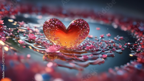 Heart shape for Love concept, Valentine's Day concepts. love symbol, concept for Valentine's Day, wedding etc. Heart elements for love concept design. AI generated image